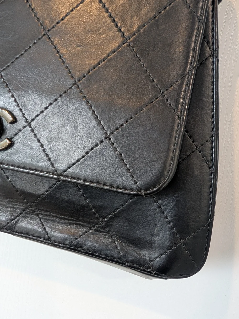 Chanel Vintage Matelassé Kelly Shoulder Bag In Black Quilted Lambskin